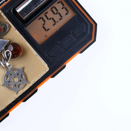 Vintage Amber sterling and other pendants - Estate Fresh Austin