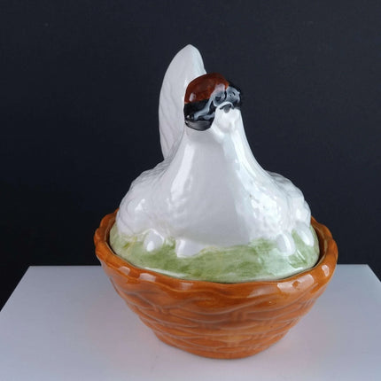 Vintage American Staffordshire Style Covered Hen dish Marked BP USA - Estate Fresh Austin
