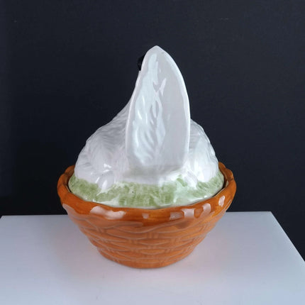 Vintage American Staffordshire Style Covered Hen dish Marked BP USA - Estate Fresh Austin