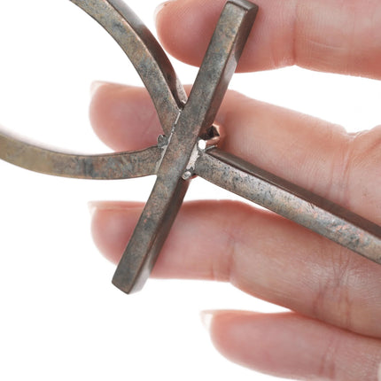 Vintage Ankh 14k gold/Amethyst mounted bronze - Estate Fresh Austin