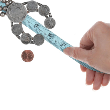 Vintage Antique Silver American Currency Native American Squash Blossom Necklace - Estate Fresh Austin