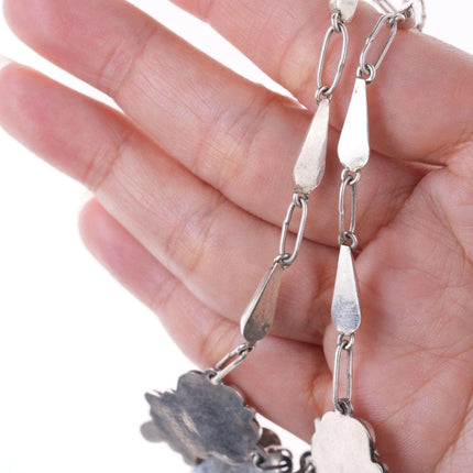 Vintage Art Deco Mexican Sterling and malachite necklace y - Estate Fresh Austin