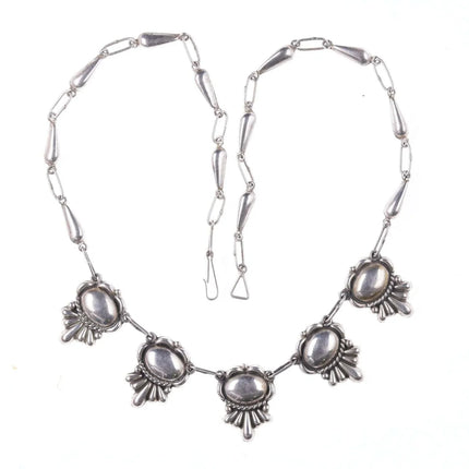 Vintage Art Deco Mexican Sterling and malachite necklace y - Estate Fresh Austin