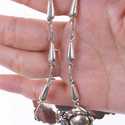 Vintage Art Deco Mexican Sterling and malachite necklace y - Estate Fresh Austin