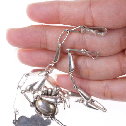 Vintage Art Deco Mexican Sterling and malachite necklace y - Estate Fresh Austin