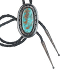 Vintage Austin Garcia Santo Domingo Sterling and turquoise bolo tie - Estate Fresh Austin