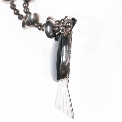 Vintage B Southwestern Sterling Hematite pendant necklace - Estate Fresh Austin