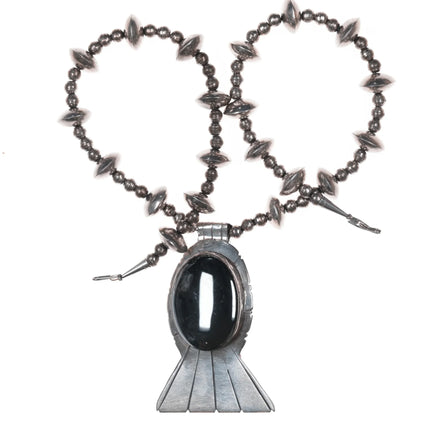 Vintage B Southwestern Sterling Hematite pendant necklace - Estate Fresh Austin