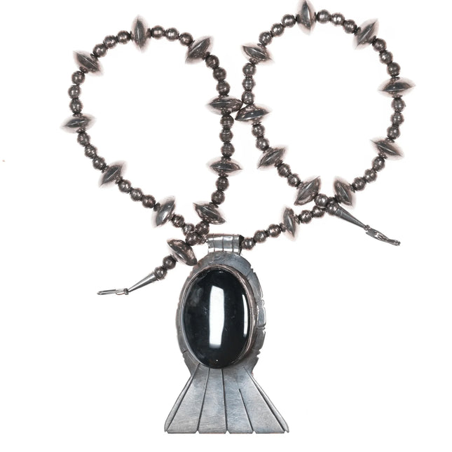 Vintage B Southwestern Sterling Hematite pendant necklace - Estate Fresh Austin