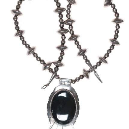 Vintage B Southwestern Sterling Hematite pendant necklace - Estate Fresh Austin