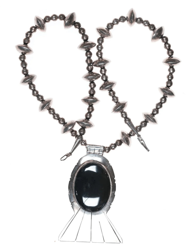 Vintage B Southwestern Sterling Hematite pendant necklace - Estate Fresh Austin