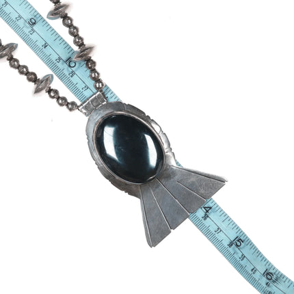 Vintage B Southwestern Sterling Hematite pendant necklace - Estate Fresh Austin