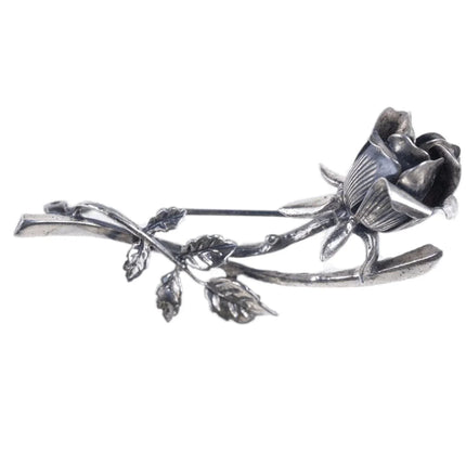 Vintage Beau Sterling rose brooch pin - Estate Fresh Austin