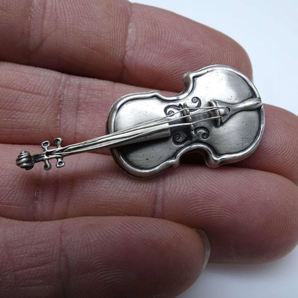 Vintage Beau Sterling Violin Brooch pin - Estate Fresh Austin