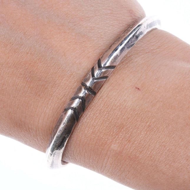 Vintage Bien Mur Shop Native American Hand Chiseled silver bracelet - Estate Fresh Austin