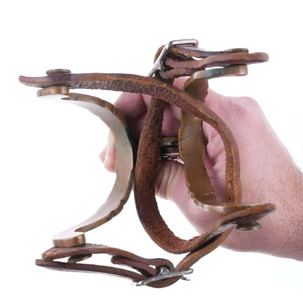 Vintage Bronze Texas Cowboy spurs with airplane metal rowels - Estate Fresh Austin