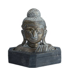 Vintage Burmese Bronze Buddha Bust with glass eyes - Estate Fresh Austin