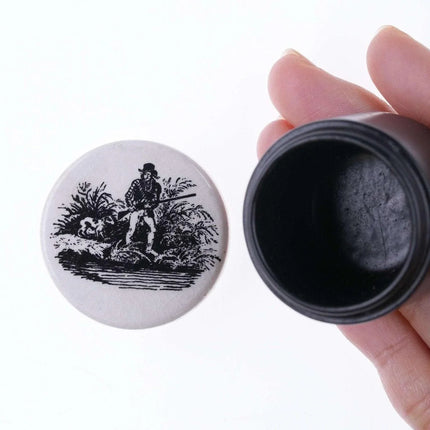 Vintage Ceramic pill box with hunter - Estate Fresh Austin