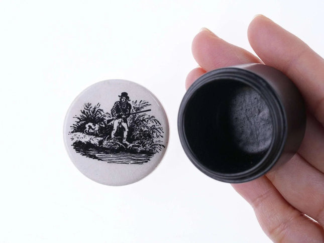 Vintage Ceramic pill box with hunter - Estate Fresh Austin