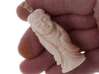 Vintage Chinese 14k Diamond/Carved Coral Budhha pendant. - Estate Fresh Austin