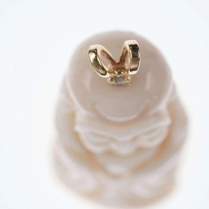 Vintage Chinese 14k Diamond/Carved Coral Budhha pendant. - Estate Fresh Austin