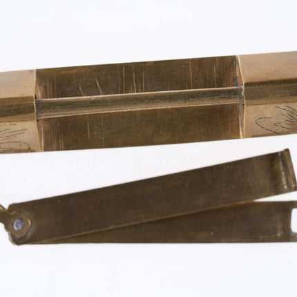 Vintage Chinese Engraved Brass lock - Estate Fresh Austin