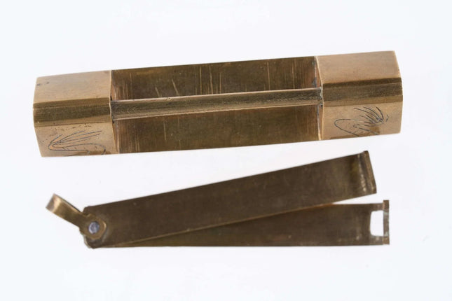 Vintage Chinese Engraved Brass lock - Estate Fresh Austin