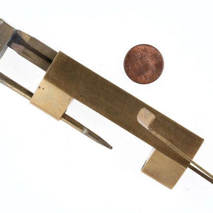 Vintage Chinese Engraved Brass lock - Estate Fresh Austin