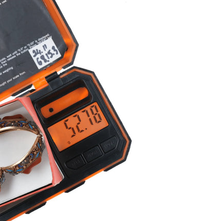 Vintage Chinese gilt silver enamel carnelian bracelet - Estate Fresh Austin