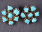 Vintage Chinese silver and Turquoise cluster earrings - Estate Fresh Austin