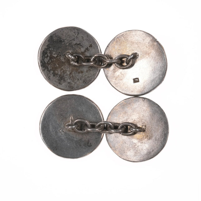 Vintage Chinese silver Kanji characters cufflinks - Estate Fresh Austin