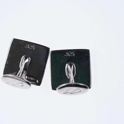 Vintage David Donahue Guilloche Enamel Sterling silver cufflinks - Estate Fresh Austin