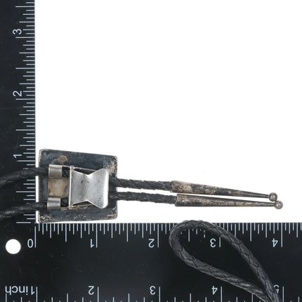 Vintage deep chiseled sterling Native American bolo tie - Estate Fresh Austin