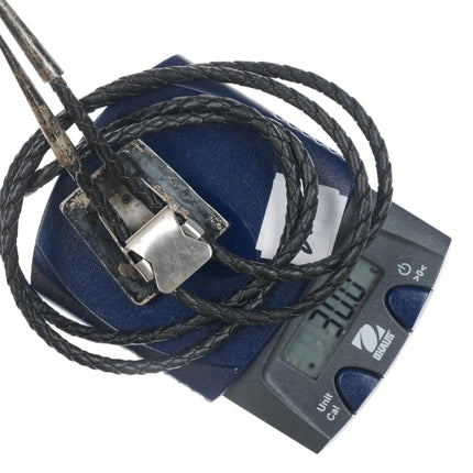 Vintage deep chiseled sterling Native American bolo tie - Estate Fresh Austin