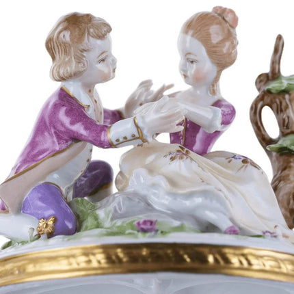 Vintage Dresden Unter Weiss Bach Children courting figure group - Estate Fresh Austin