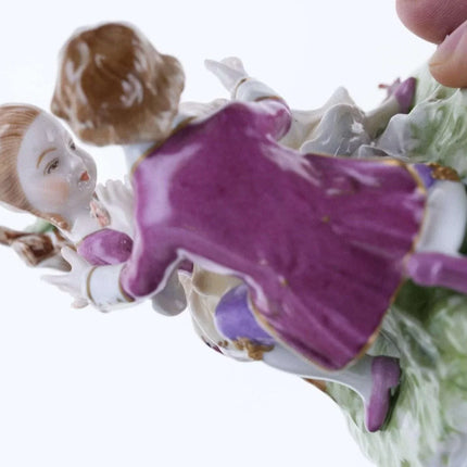 Vintage Dresden Unter Weiss Bach Children courting figure group - Estate Fresh Austin
