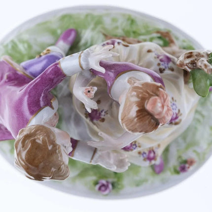 Vintage Dresden Unter Weiss Bach Children courting figure group - Estate Fresh Austin