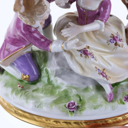 Vintage Dresden Unter Weiss Bach Children courting figure group - Estate Fresh Austin