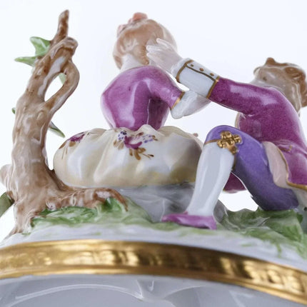 Vintage Dresden Unter Weiss Bach Children courting figure group - Estate Fresh Austin