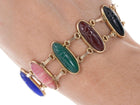 Vintage Egyptian Revival Gold Filled Scarab Bracelet with Semiprecious stones w - Estate Fresh Austin