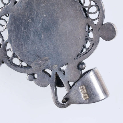 Vintage Egyptian sterling enamel pendant - Estate Fresh Austin