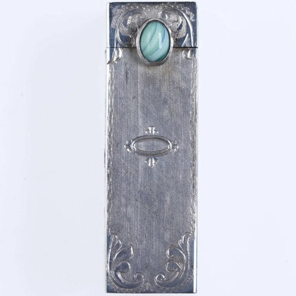 Vintage Engraved Italian 800 Silver Lipstick Case Vintage Holder w/ Mirror Compa - Estate Fresh Austin