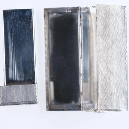 Vintage Engraved Italian 800 Silver Lipstick Case Vintage Holder w/ Mirror Compa - Estate Fresh Austin