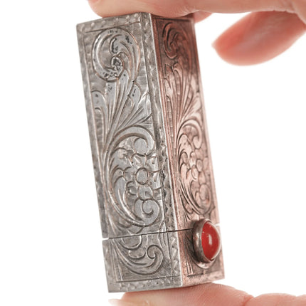 Vintage Engraved Italian 800 Silver Lipstick Case Vintage Holder - Estate Fresh Austin