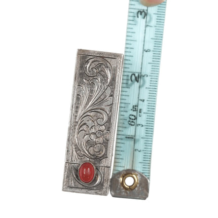 Vintage Engraved Italian 800 Silver Lipstick Case Vintage Holder - Estate Fresh Austin