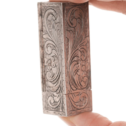 Vintage Engraved Italian 800 Silver Lipstick Case Vintage Holder - Estate Fresh Austin