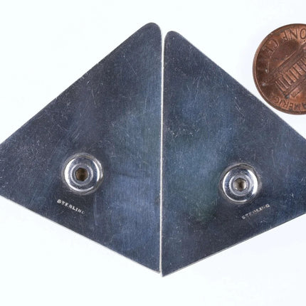 Vintage Engraved Sterling Collar tips with horseshoe accents - Estate Fresh Austin