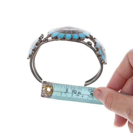 Vintage Eustace Zuni Sunface multi-stone inlay ring and bracelet set - Estate Fresh Austin