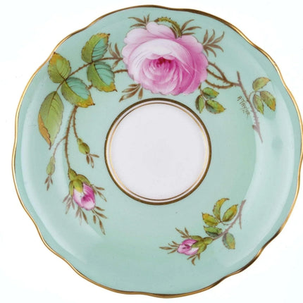 Vintage Foley Artist Signed Hand Painted Tea Cup and Saucer with Roses - Estate Fresh Austin