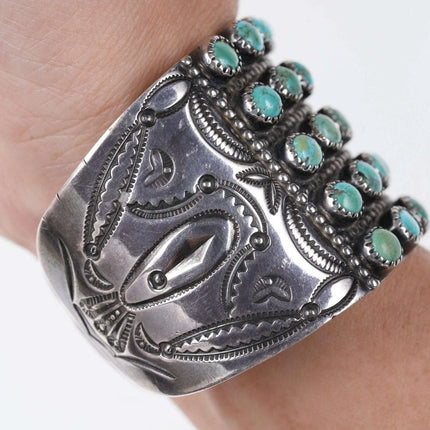 6 3/8" Vintage Fred Harvey Era Native American Sterling Cuff Bracelet - Estate Fresh Austin
